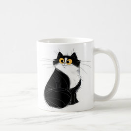 黒くおよび黄色の目猫のマグ コーヒーマグカップ