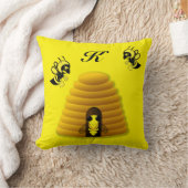 黒くおよび黄色の蜂のはちの巣 クッション (ブランケット)