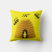 黒くおよび黄色の蜂のはちの巣 クッション (裏面)