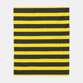 黒くおよび黄色の蜂インスパイアストライプなパターン フリースブランケット