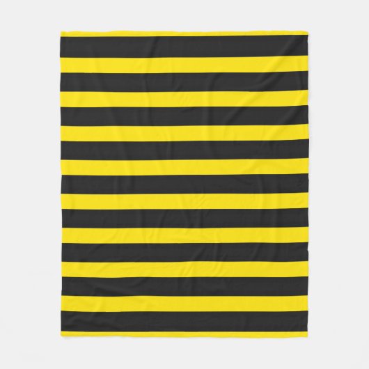 黒くおよび黄色の蜂インスパイアストライプなパターン フリースブランケット (正面)