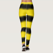 黒くおよび黄色の蜂インスパイアストライプなレギンス レギンス (裏面)