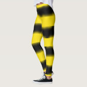 黒くおよび黄色の蜂インスパイアストライプなレギンス レギンス (左)