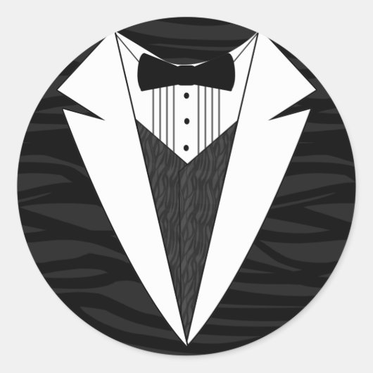 黒くか白いタキシード ラウンドシール (正面)