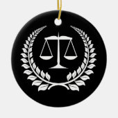 黒くか白い月桂樹の法律学校の卒業 セラミックオーナメント (正面)