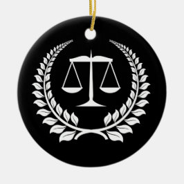 黒くか白い月桂樹の法律学校の卒業 セラミックオーナメント