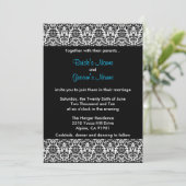 黒くか白くまたは青のダマスク織の結婚式招待状 招待状 (スタンド正面)