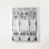 黒くか白く神聖なローマカトリック教の信頼のインフォグラフィック タペストリー (正面)