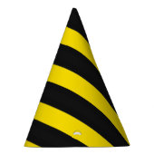 黒くか黄色の蜂そっくりのストライプなパターン パーティーハット (右)