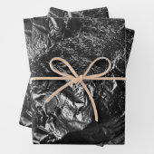 黒くくしゃくしゃの包み紙  ラッピングペーパーシート (インサイチュ)