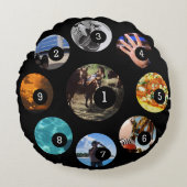 黒くさせますあなた専有物を容易にあなたの写真の9 ラウンドクッション (正面)