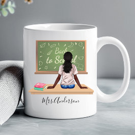 黒くせ毛の先生のブラックボードマグカップ ジャンボコーヒーマグカップ