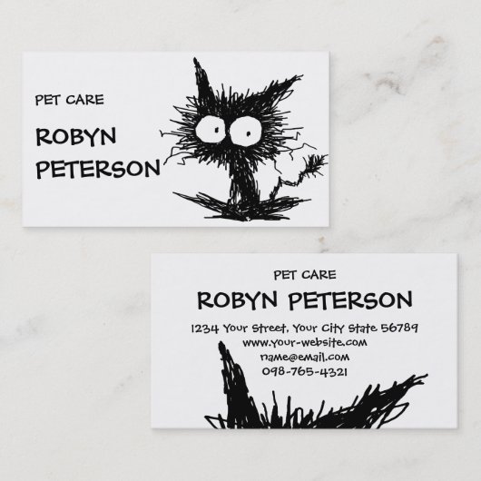 黒くだらしない子ネコGabiGabi 名刺 (正面/裏面)