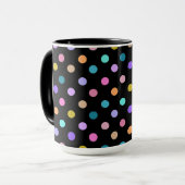 黒くてかわいい水玉模様の女の子コンボマグ マグカップ (正面左)