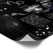 黒くて単純な山羊座アート ポスター (角)