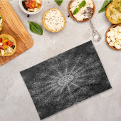 黒くなったきらめくフローラ・アート キッチンタオル