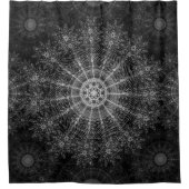 黒くなったきらめくフローラ・アート シャワーカーテン (正面)