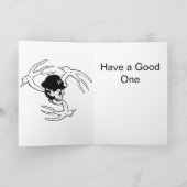 黒くなったスカルとクロスボーン誕生日カード カード (内部)