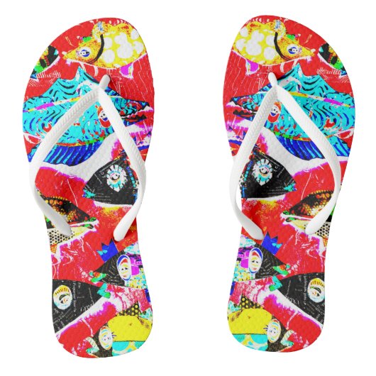 「黒くなった赤い魚」の浮き ビーチサンダル (ソール)