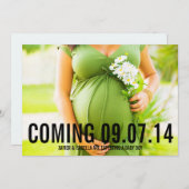 黒くはっきりしたな|カスタムな文字の妊娠の発表 案内状 (正面/裏面)