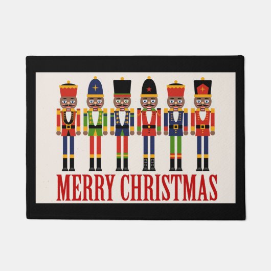 黒くるみ割りクリスマスドアマット ドアマット (正面)