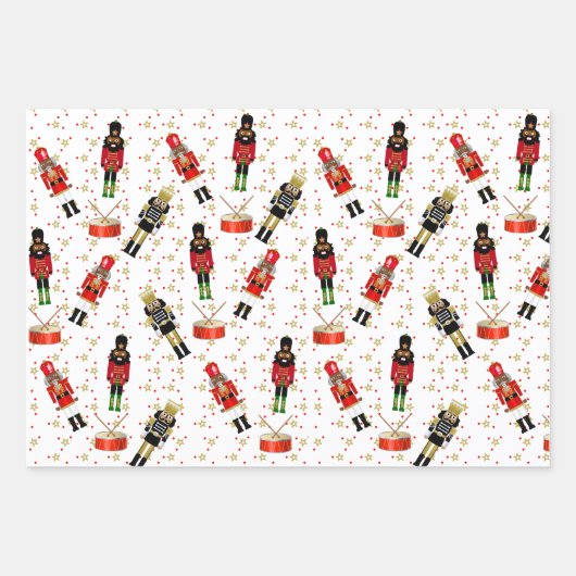 黒くるみ割りクリスマスラッピングシート ラッピングペーパーシート (正面3)