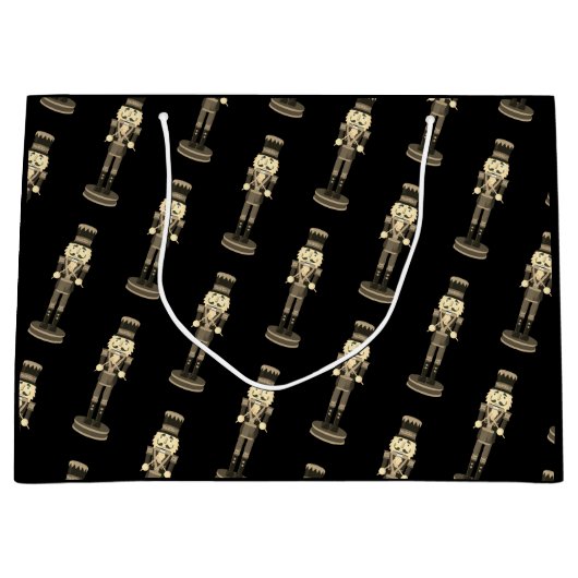 黒くるみ割り兵士クリスマス | ラージペーパーバッグ (正面)