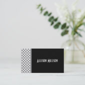 黒くエレガントなクローバーの名前をカスタムするA14A 名刺 (スタンド正面)