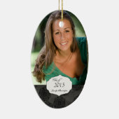 黒くエレガントなパターン卒業の写真のオーナメント セラミックオーナメント (右)