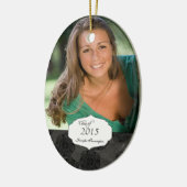 黒くエレガントなパターン卒業の写真のオーナメント セラミックオーナメント (左)