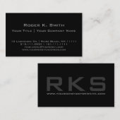 黒くカスタマイズ可能なプロのシンプルでスタイリッシュな灰色 名刺 (正面/裏面)