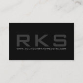 黒くカスタマイズ可能なプロのシンプルでスタイリッシュな灰色 名刺 (裏面)