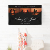 黒くカスタムな写真シリーズ歓迎の結婚式 横断幕 (インサイチュ)