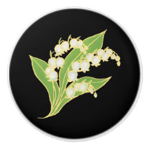 黒くカスタムな陶磁器のノブの谷のユリ