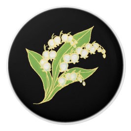 黒くカスタムな陶磁器のノブの谷のユリ セラミックノブ