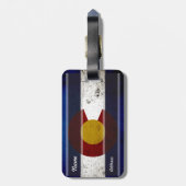 黒くグランジなコロラド州の州の旗 ラゲッジタグ (裏面縦)