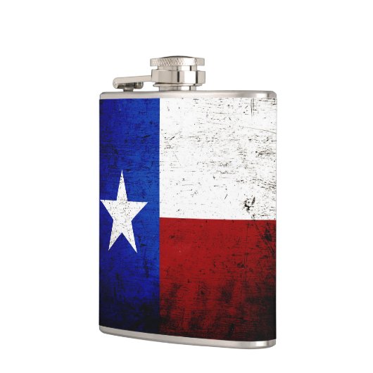 黒くグランジなテキサス州の州の旗 フラスク (左)