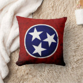 黒くグランジなテネシー州の州の旗 クッション (ブランケット)