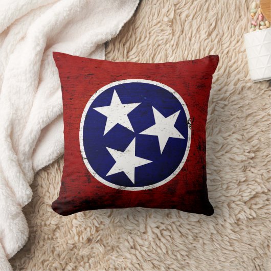 黒くグランジなテネシー州の州の旗 クッション (ブランケット)