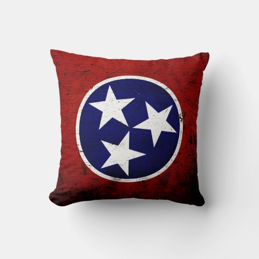 黒くグランジなテネシー州の州の旗 クッション (正面)