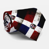 黒くグランジなドミニカ共和国の旗 ネクタイ (ロール)
