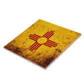 黒くグランジなニューメキシコの州の旗 タイル (側面)