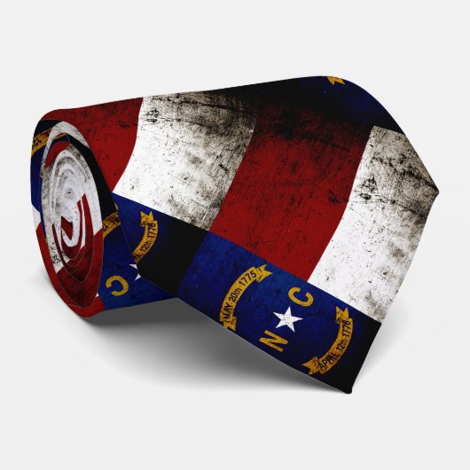 黒くグランジなノースカロライナの州の旗 ネクタイ (ロール)