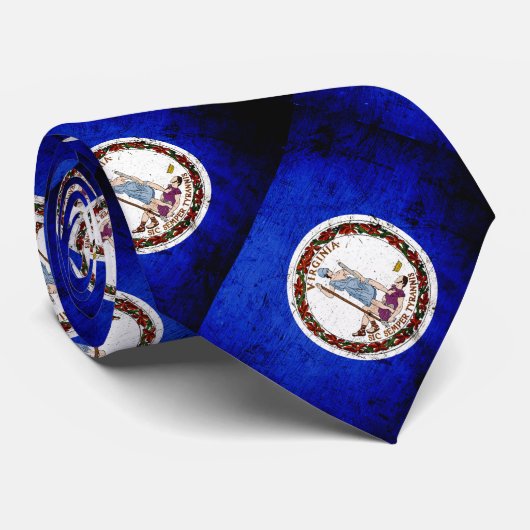 黒くグランジなヴァージニアの州の旗 ネクタイ (ロール)