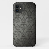 黒くグランジな花のダマスク織のゴシック様式iPhone 5sケース Case-Mate iPhoneケース (裏面)