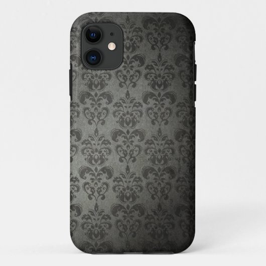 黒くグランジな花のダマスク織のゴシック様式iPhone 5sケース Case-Mate iPhoneケース (裏面)
