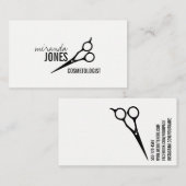 黒くシックな美容師のモダンでシンプルなミニマル 名刺 (正面/裏面)