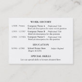 黒くストライプで暗いピンクの概要の名刺 名刺 (裏面)