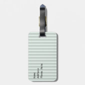 黒くストライプな荷物のラベルのテンプレート ラゲッジタグ (裏面縦)