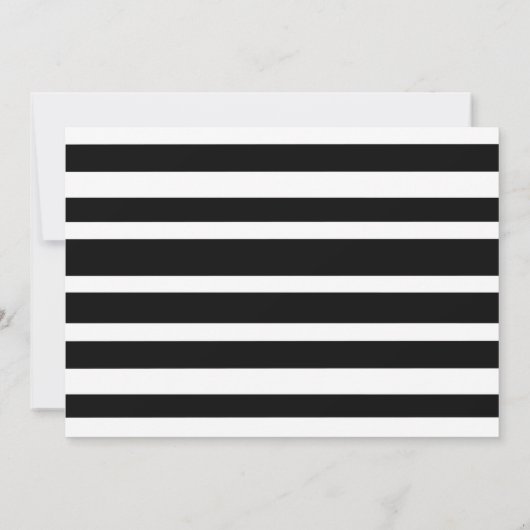 黒くストライプのな花の菓子16の誕生日の招待状 招待状 (裏面)